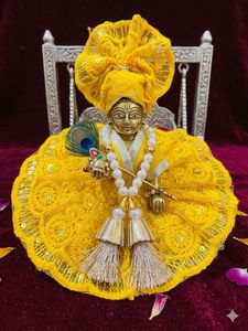 HandcraftedHeavyPearl&StoneWork LadduGopal Poshak