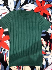 Ribbed Knit Crewneck Top