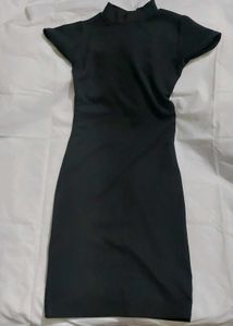 Classic Black Mock Neck Dress