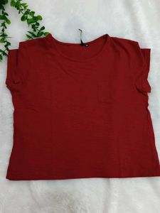 Solid Red Pocket T-Shirt