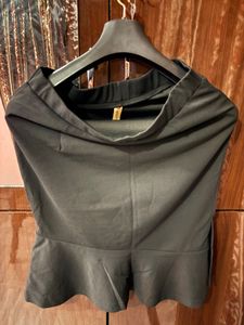 Stylish Black Peplum Skirt
