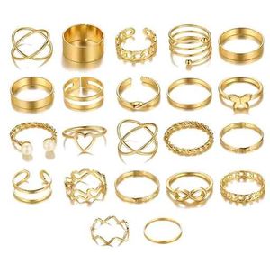 22 High-quality Gold-plated Rings set