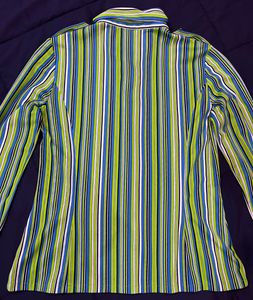 Women’s Multicolour Striped Curved-Fit Shirt