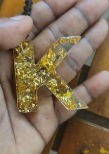 Letter K Resin Keychain