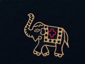 Elegant Navy Elephant Print Kurta