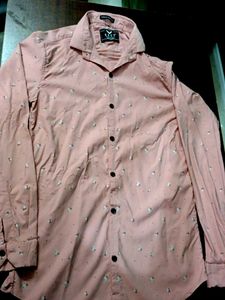 Men's Pink Printed Casual Shirt