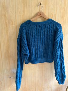 Shein Cable Knit Crop Cardigan
