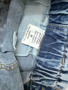 Washed Denim High-Waisted Shorts