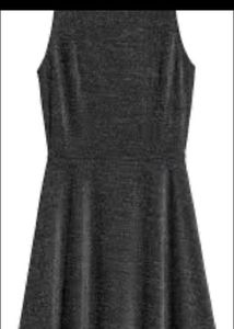 Gray Shimmery Sleeveless Fit &amp; Flare Dress
