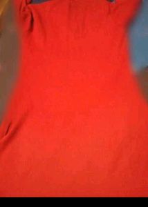 Red Embroidered  Kurta