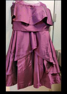 Beautiful Purple Embellished crop top n lehenga