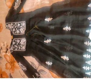 Black chikinkari embroidery Kurti with plazo