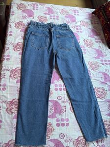 Blue High-Waisted Wide Leg Jeans