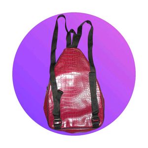 Rose Crocodile Embossed Backpack #002