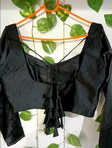 Stylish Black Satin Blouse