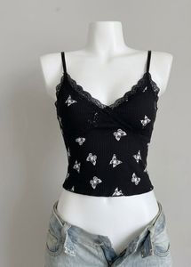 Black Butterfly Lace Cami Top