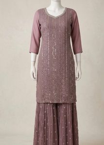 Embellished shararah Set with Palazzo Pants