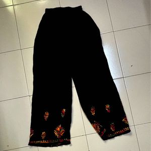 Embroidered Black Kurta &amp; Printed Kurt