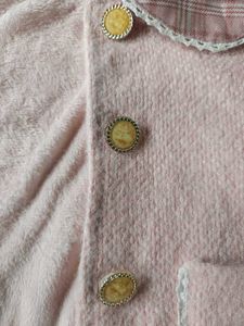 Girls Pink Knit Cardigan