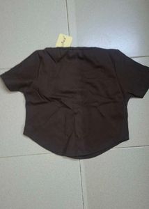 Women's Brown Short Sleeve Top