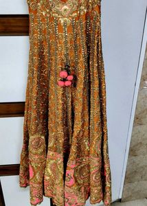 Festive Orange &amp; Gold Embroidered Lehenga Choli