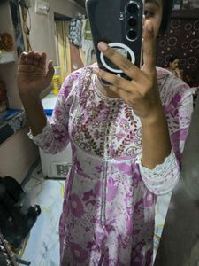 Pink Floral Kurta Set with Dupatta