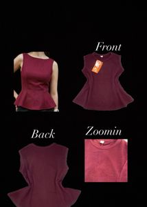 Maroon Peplum Top
