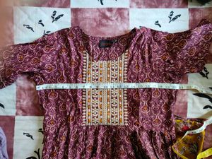 Ethnic Print Aalia Kurta (Side Cut) With Dupatta