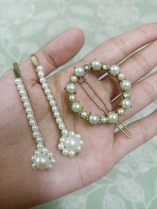 Elegant Pearl Hair Clips &amp; Barrette Set