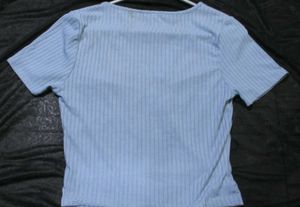 Cute Blue Ring Detail Top