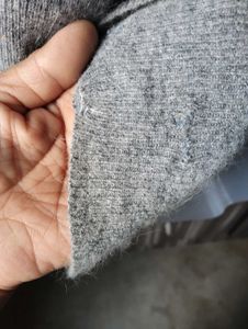 Chic Grey Wrap Knit Sweater