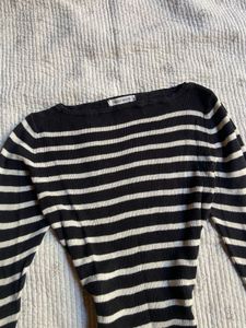 y2k fitted stipped grunge full sleevetop