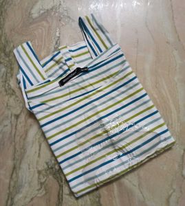 Striped Sleeveless Outer Tunic