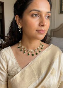 Handmade kundan Elegant Floral Necklace Set