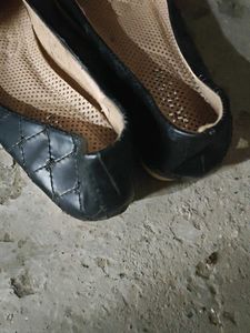 Classic Black Ballerina Wedges