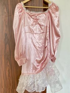 Princess Satin Puff Sleeve Dress🎀