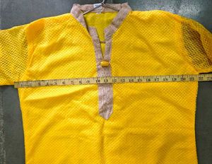New Yellow Textured Kurta 💛