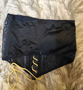 Black vintage patterened underbust corset belt