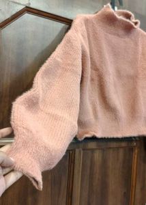 Soft Pink Mock Neck Sweater