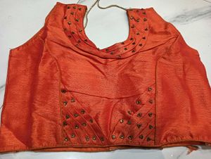 Embellished Orange Blouse