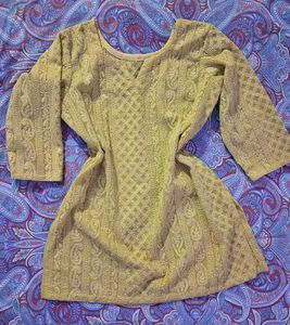 Elegant Yellow Chikankari Kurta