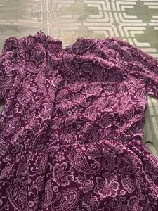 Vintage Paisley Print Maxi Dress
