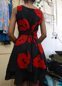 Black &amp; Red Floral Mini Dress