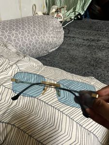 Stylish Blue Tint Rimless Sunglasses