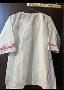 Embroidered White Tunic Top