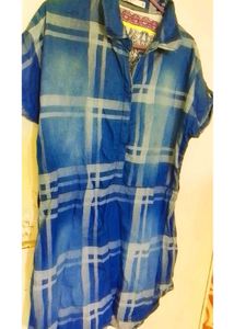 🛍️trio -Chic Black &amp; White Checkered Shirt Dress