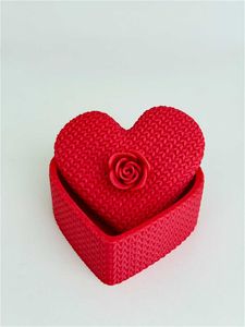 Red Heart Shaped Trinket Box 3d printed