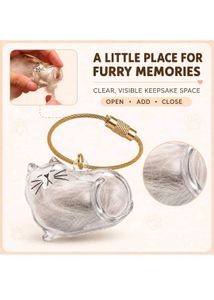 Cute Cat fur Keychain with Keepsake Chamber