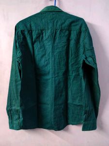Linen Dark Teal Long Sleeve Shirt
