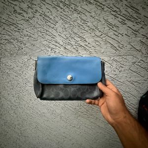 Coach Blue &amp; Gray Monogram Crossbody Bag